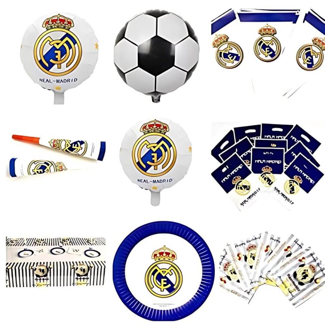 Real Madrid Soccer Birthday Party Decoration Set